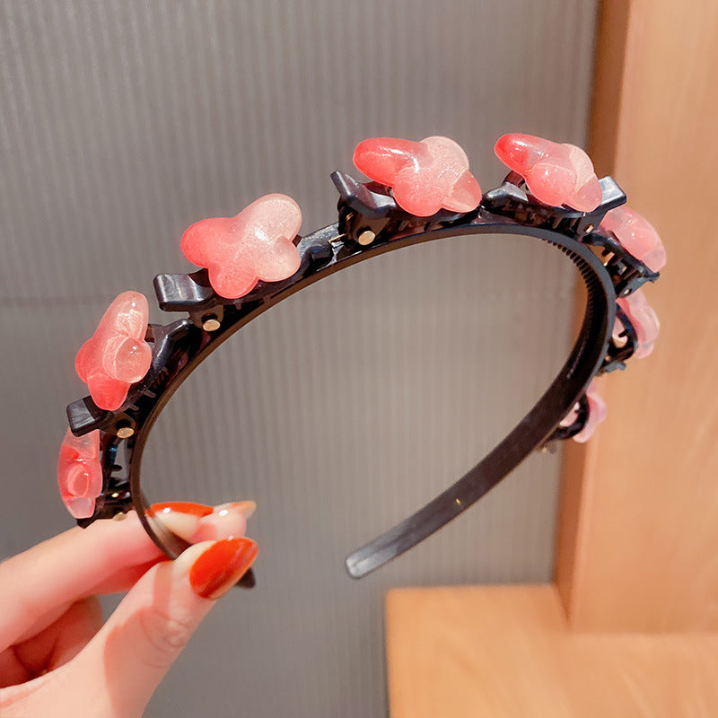 Kid Girl Braided Headband Clip Cute Cartoon Headwear