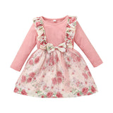 Baby Girl Autumn Lovely Printing Gauze Flower Dresses