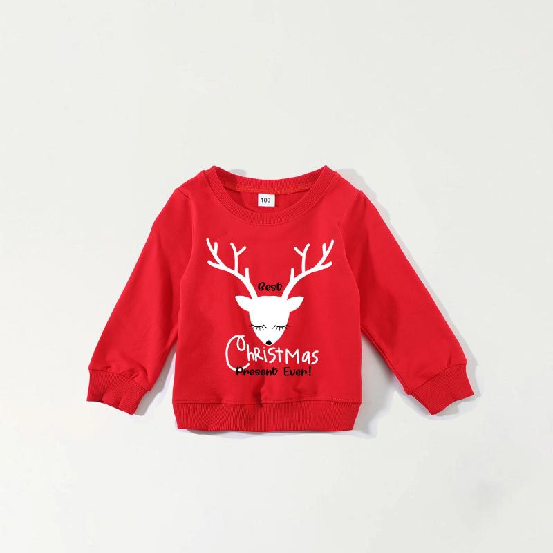 Family Matching Parent-child Autumn Red Sweatshirts