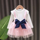 Kid Baby Girl Korean Gauze Braces Lace Dresses