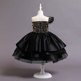Kid Baby Girl Birthday Princess Catwalk Tutu Sequined Piano Dresses