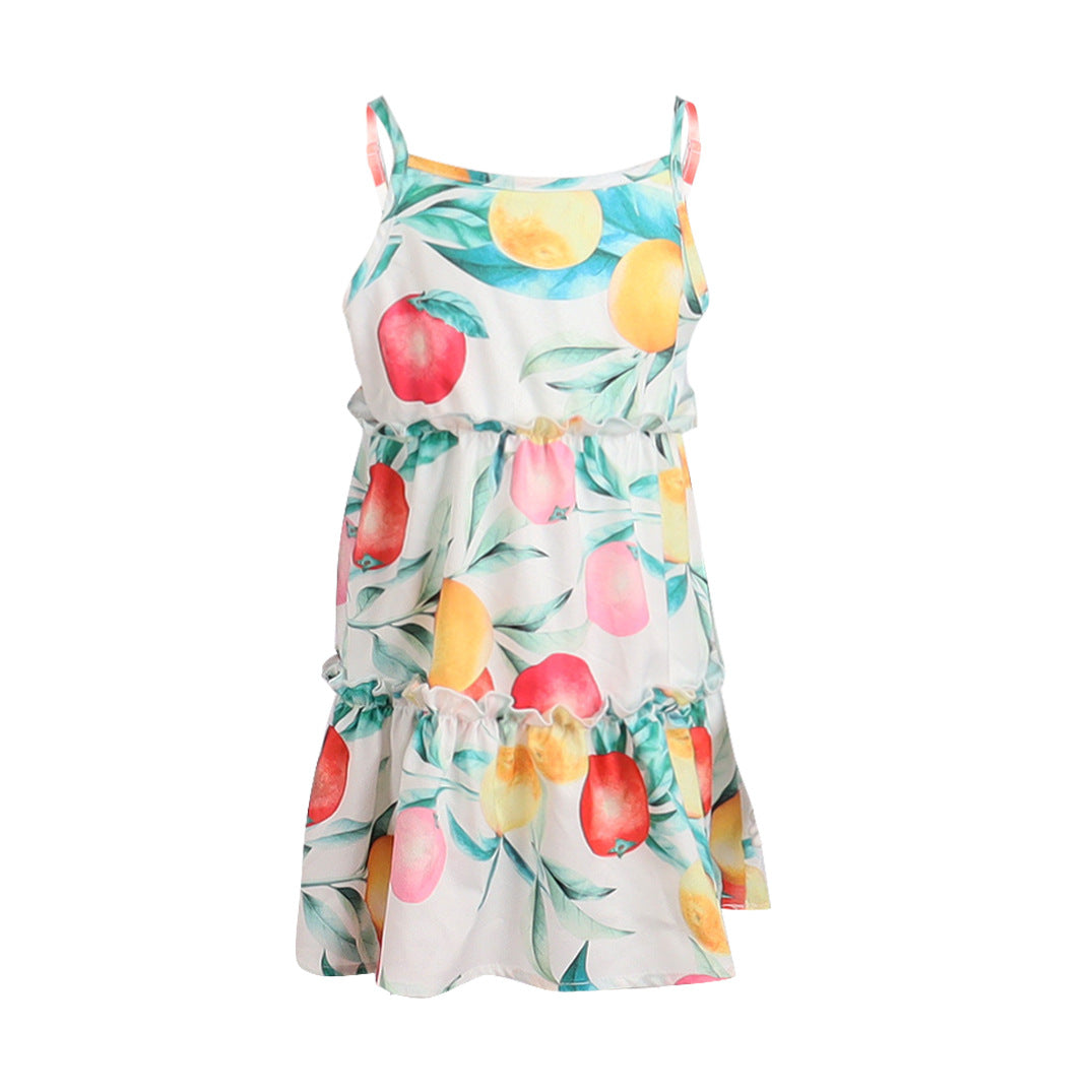 Family Matching Mother-daughter Lovely Print Summer Holiday Dresses