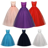 Kid Girl Princess Bow Party Formal Dress
