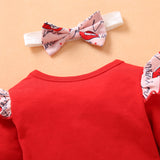 Baby Girl Valentine's Day Long Sleeves Bodysui 3pcs Sets