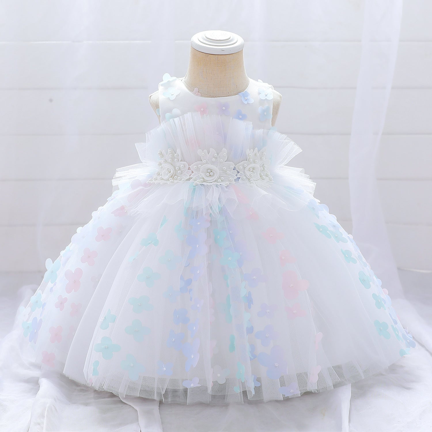 Kid Baby Girl Stereoscopic Flower Wedding Dresses