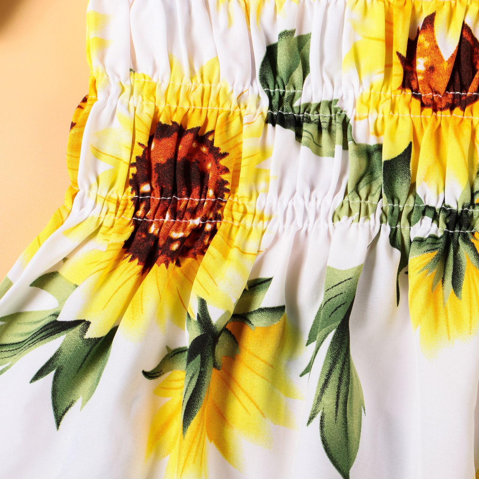 Family Matching Mother-daughter Long Beach Holiday Sunflower Dresses