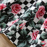 Toddler Kid Baby Girl Checkered Floral Print Princess Spring Autumn Dress