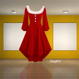 Family Matching Mother-daughter Velvet Square Collar Party Dress