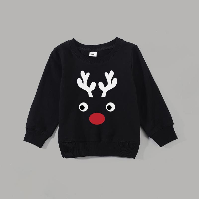 Family Matching Christmas Antler Printed Parent-child Cute Trend Shirts