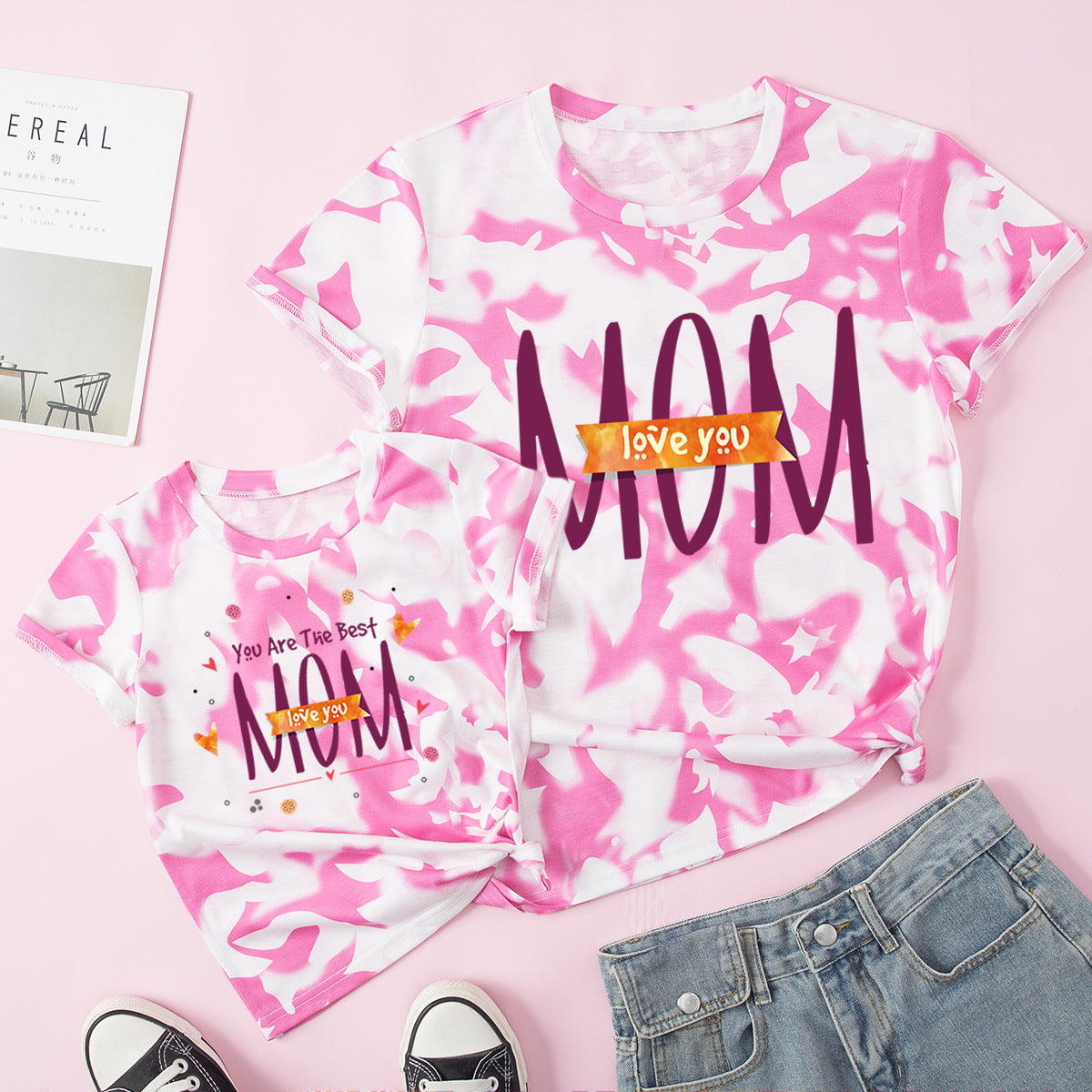 Family Matching Mother Daughter Short Sleeves T-shirt
