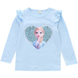 Kid Baby Girls Long-sleeved Autumn Westernized Round Neck Shirt