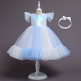 Kid Baby Girls Princess Sequins Rainbow Dress