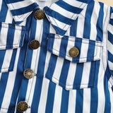 Kid Baby Girl Suit Autumn Hot Spot Long Sleeve Striped 2 Pcs Sets