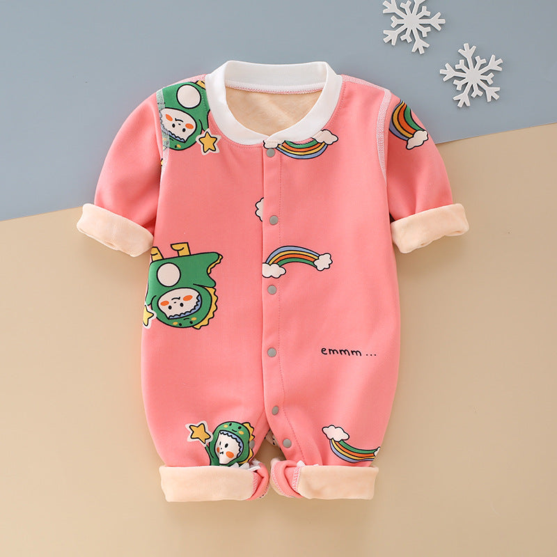 Baby Onesie Fleece Boneless Fall Winter Climbing Milk Silk Rompers