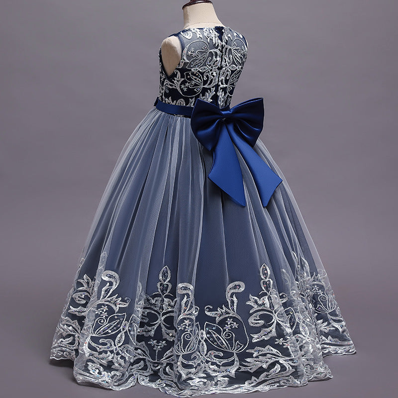 Kid Girl Princess Floral Lace Gown Sequins Gradual Change Dresses