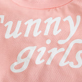 Kid Baby Girl Suit Letter Bubble Cuff Short Sleeve 2 Pcs Sets