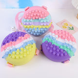 Kids Cartoon Backpack Change Purse Cute Doughnut Silicone Bag