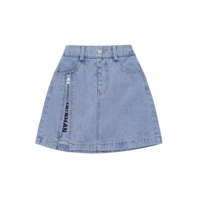 Kid Girls Short Skirt Summer Zipper Embroidered Skirts
