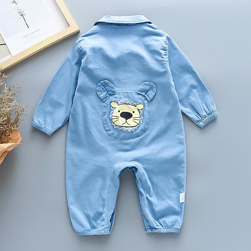 Baby Boy One-piece Cartoon Cowboy Long Sleeve Climbing Rompers