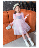 Kid Baby Girl Princess Autumn Knitted Sequins Cake Dress