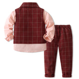 Kid Baby Boy Gentleman Party Autumn Handsome 3 Pcs Sets Suit