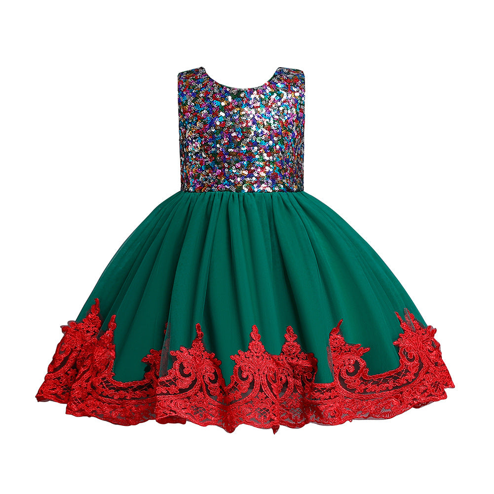 Kid Baby Girl Princess Sequins Sleeveless Flower Wedding Christmas Dresses
