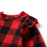 Family Matching Parent-child Spliced Plaid Christmas Dresses