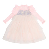 Kid Baby Girl Princess Autumn Knitted Sequins Cake Dress