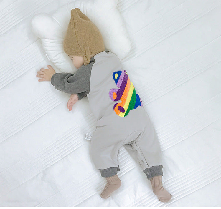 Newborn Baby Warm One-piece Long Sleeve Wool Thick Climbing Rompers