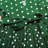 Family Matching Mother Daughter Long Wave Point Holiday Elegant Dresses