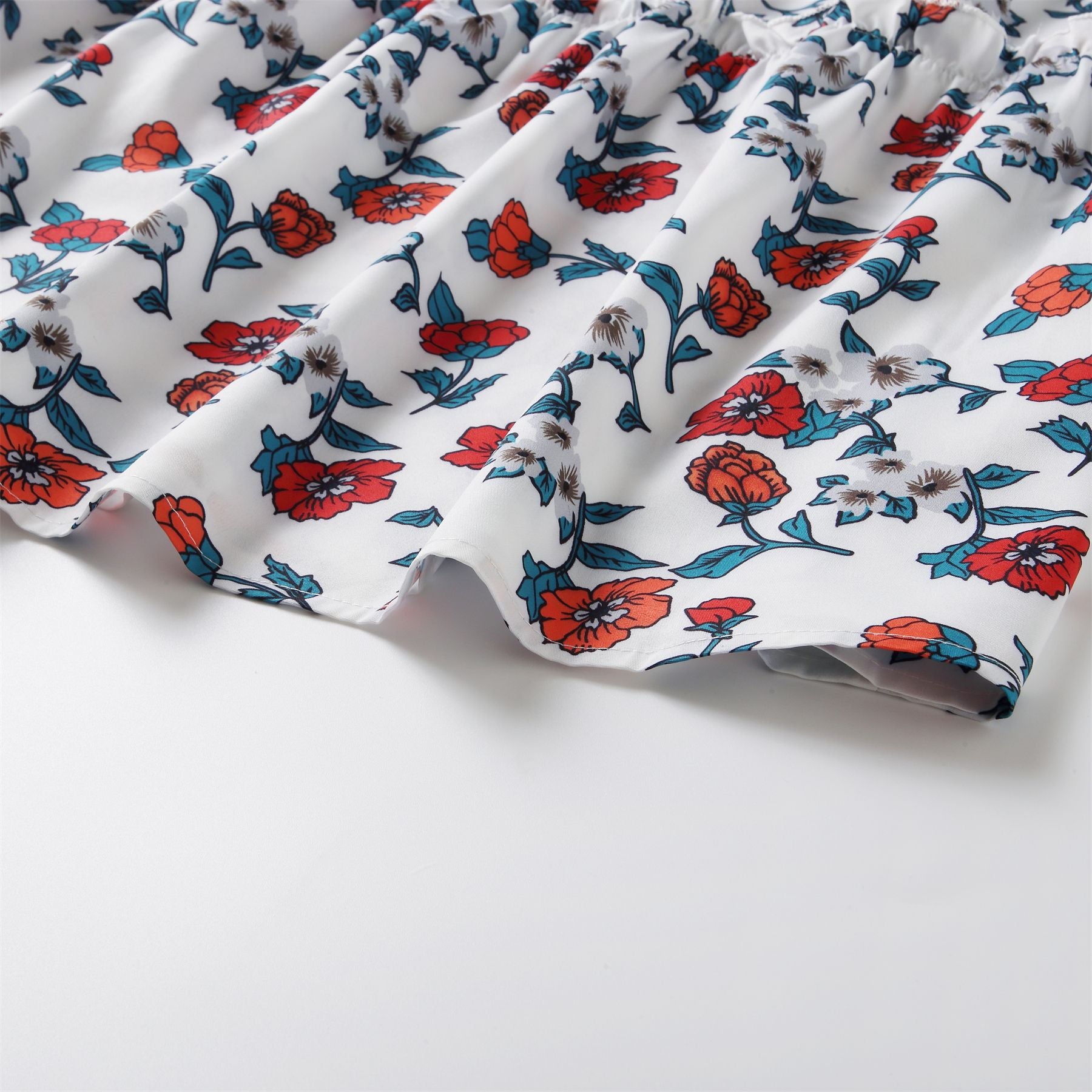 Family Matching Parent-child Flower Print Swing Dress