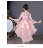 Kid Girl Princess Spring Autumn Mesh Sleeve Fluffy Mesh Dresses