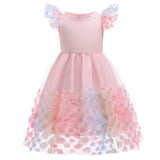 Kid Baby Girls Summer Embroidery Mesh Flower Princess Dresses