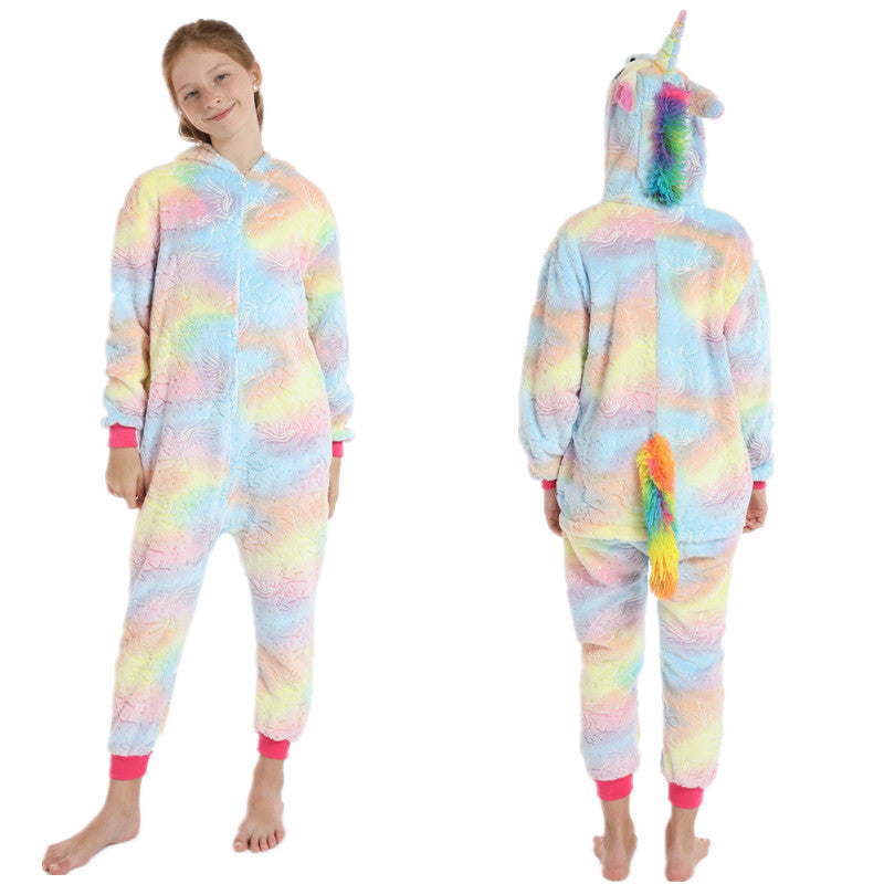 Kid Baby Girl Luminous Tianma Cartoon Animal One-piece Unicorn Pajamas