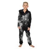 Kid Boy Girl Jumpsuit Loose Sky Digital Printed Zipper Rompers