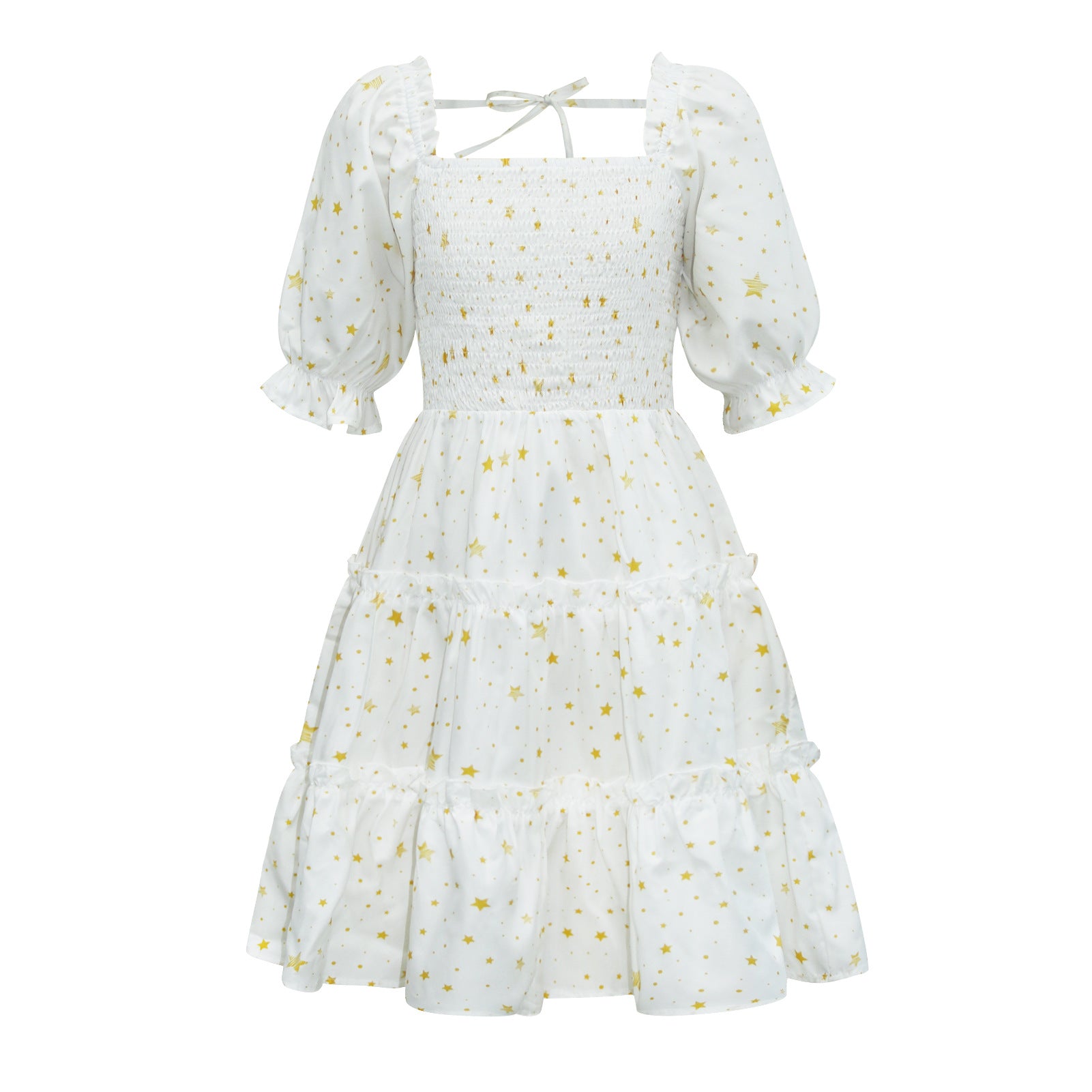 Family Matching Floral Digital Printed Summer Lantern Sleeve Dresses