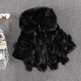 Kid Baby Girls Autumn Winter Woolen Imitation Fur Wool Thickened Jacket Coats