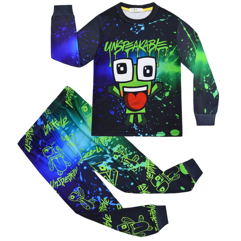Kid Boy Long-sleeved Home Clothes Suit Game New My World Pajamas