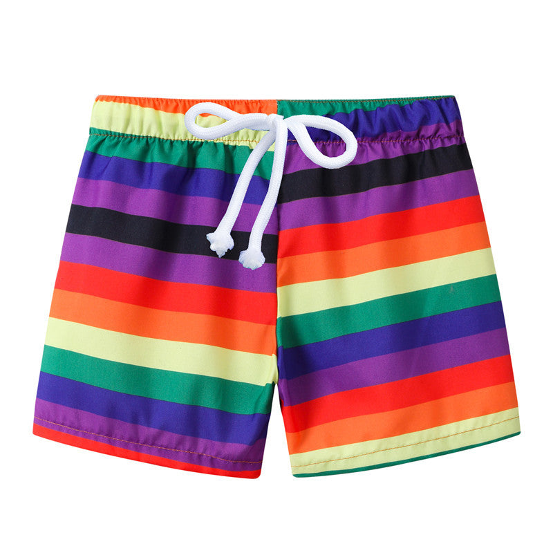 Summer Kids Boy Swimwear Fashion Striped Print Holiday Swimsuit