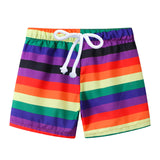 Summer Kids Boy Swimwear Fashion Striped Print Holiday Swimsuit