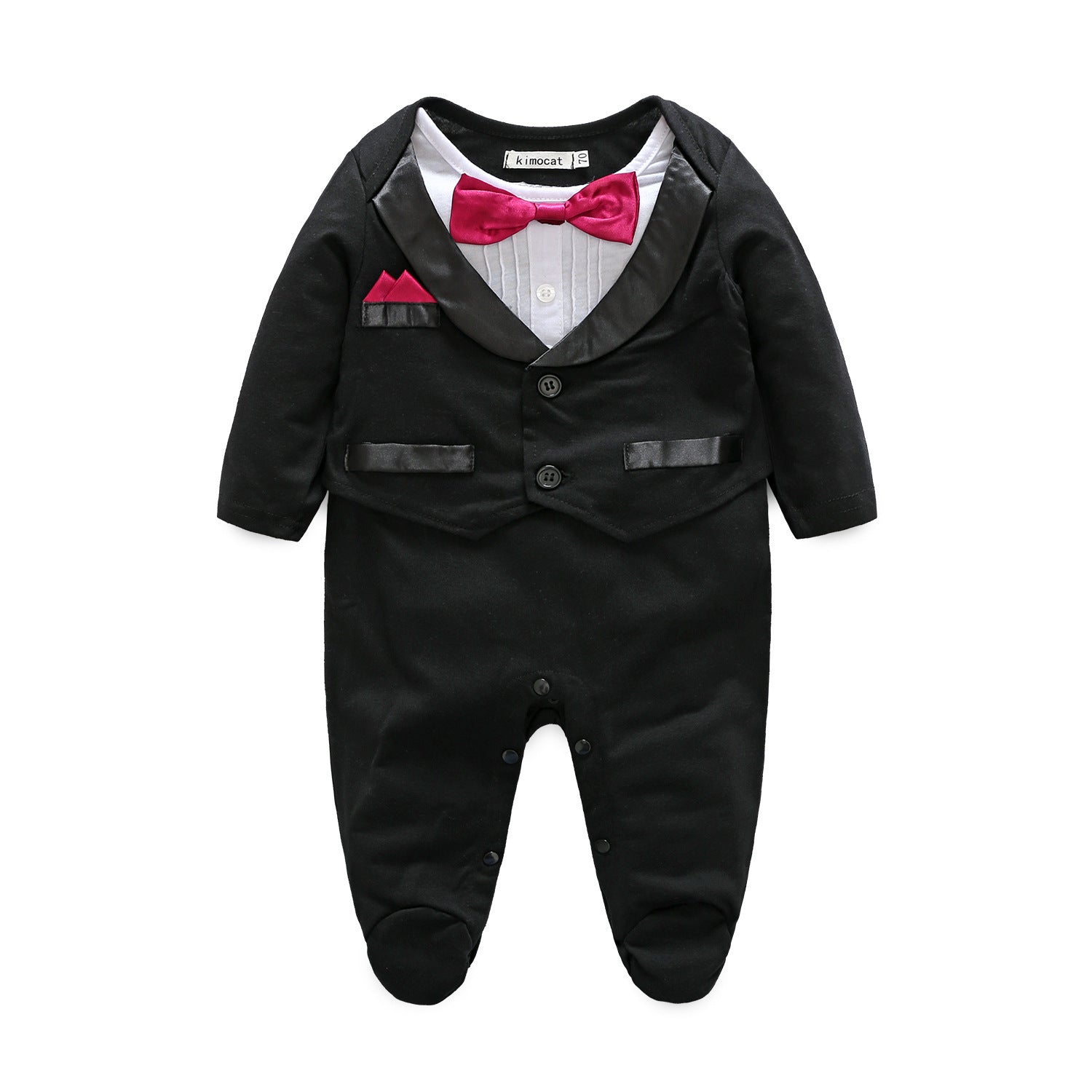 Baby Jumpsuit Birthday Banquet Gentleman Bow Tie Rompers