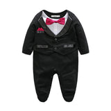 Baby Jumpsuit Birthday Banquet Gentleman Bow Tie Rompers