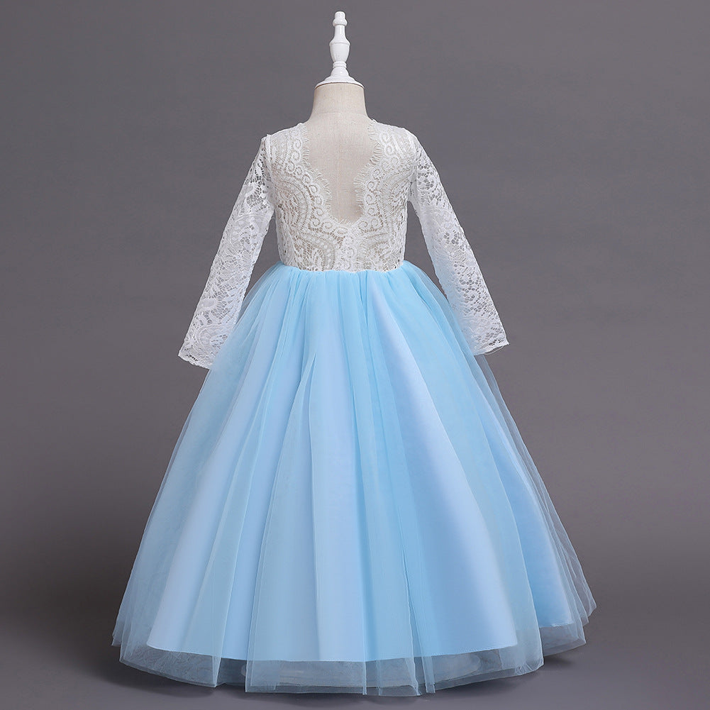 Kid Girl Lace Princess Long Show Dresses