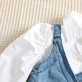 Kid Baby Girls Suit Fashion Long Sleeves Jeans Ripped 3 Pcs Sets