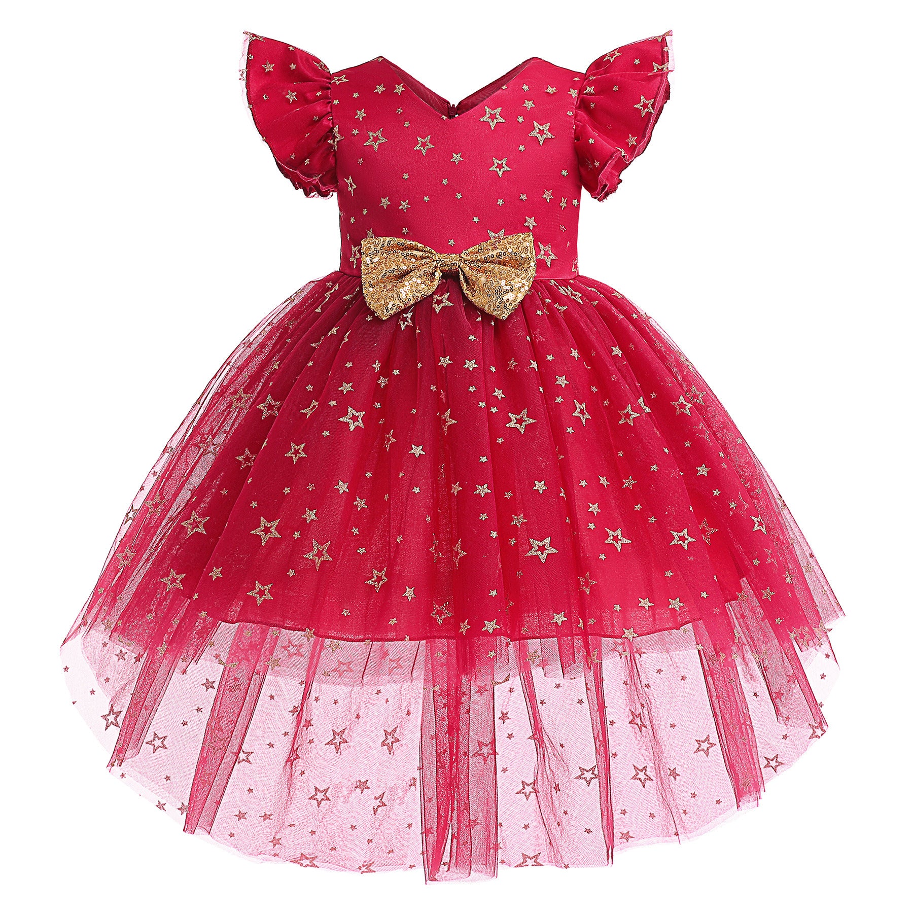 Kid Girls Princess Sequined Christmas Show Dress