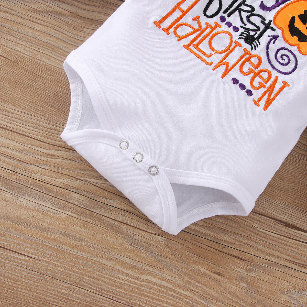 Baby Girls Set Pumpkin Print Bow Mesh Gauze Halloween 2 Pcs