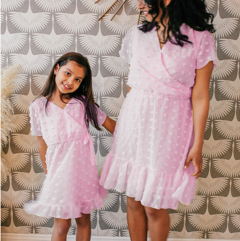 Family Matching Mother-daughter Cute Street Fashion Floral Dresses