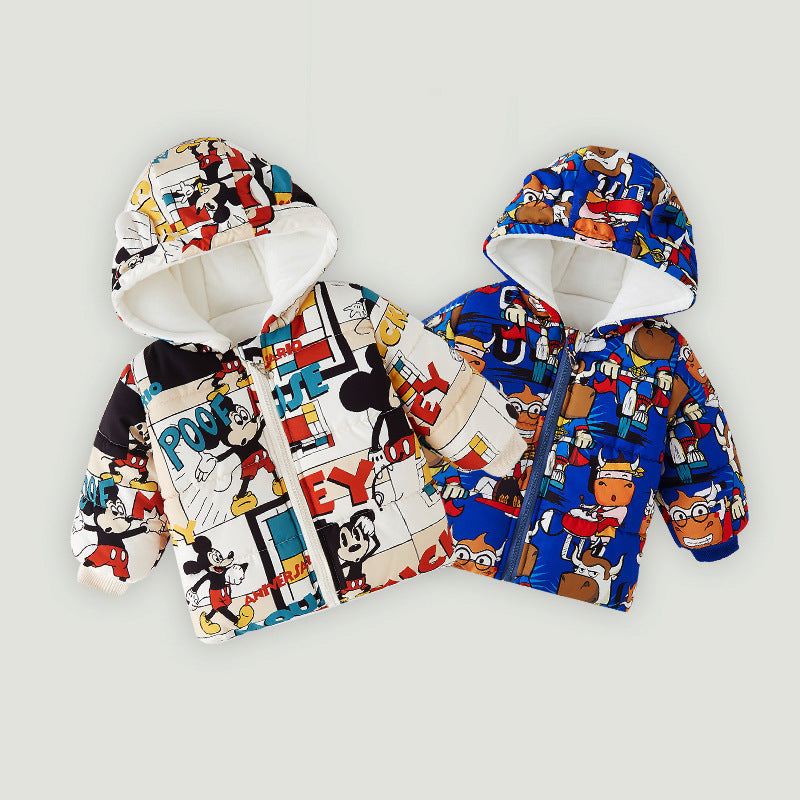 Kid Girl Padded Jacket Cashmere Go Out With Down Cotton Coats