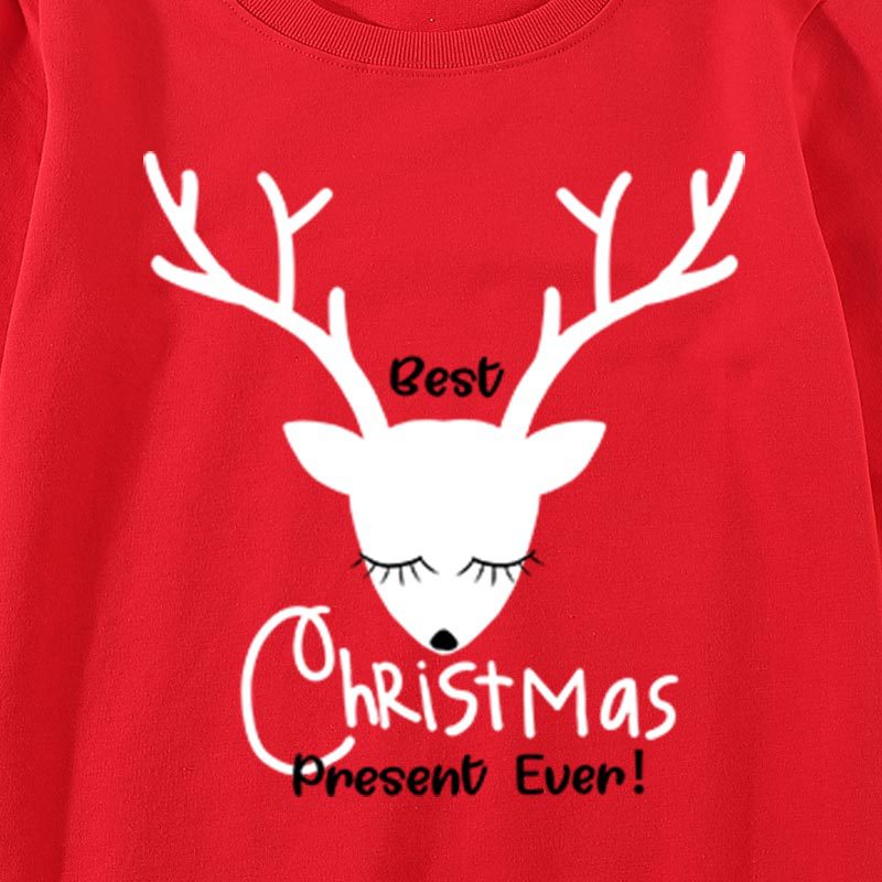 Family Matching Parent-child Autumn Red Sweatshirts