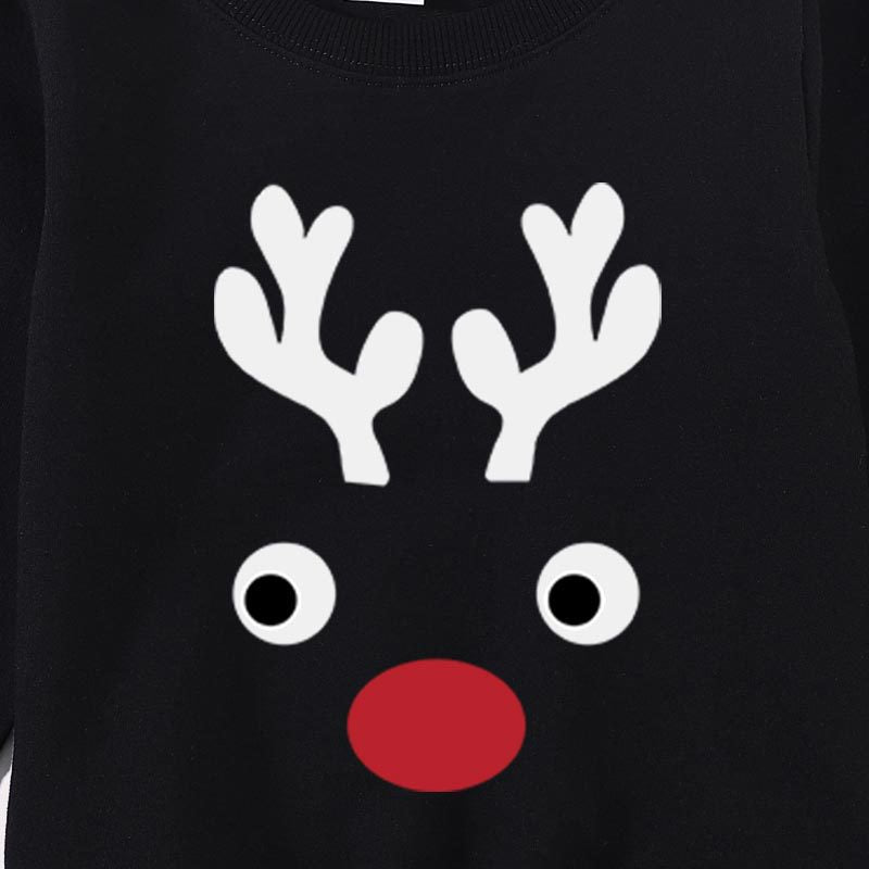 Family Matching Christmas Antler Printed Parent-child Cute Trend Shirts